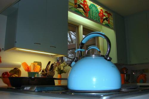 light blue teapot & kitchen